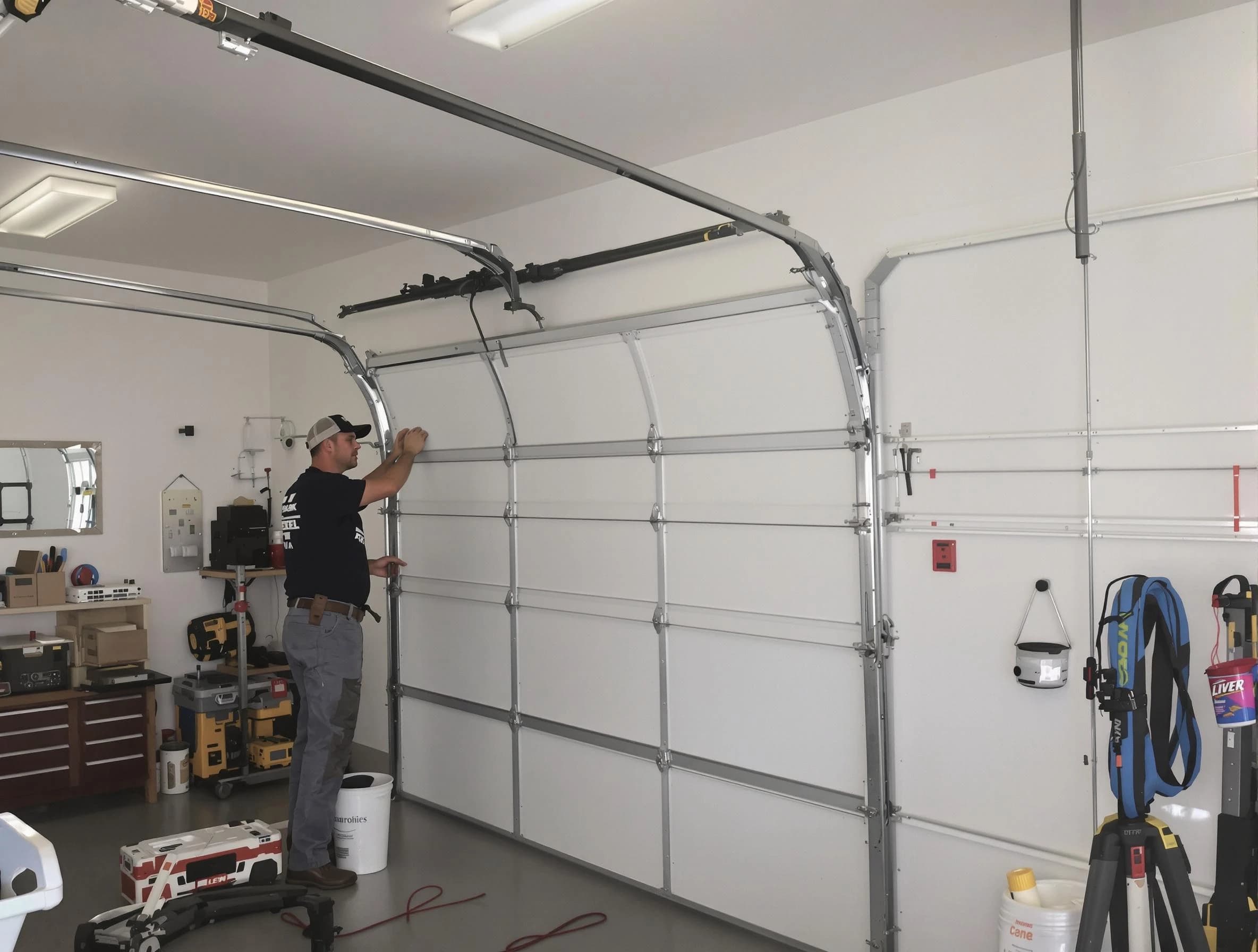 Troy Garage Door Repair team installing new garage door in Troy