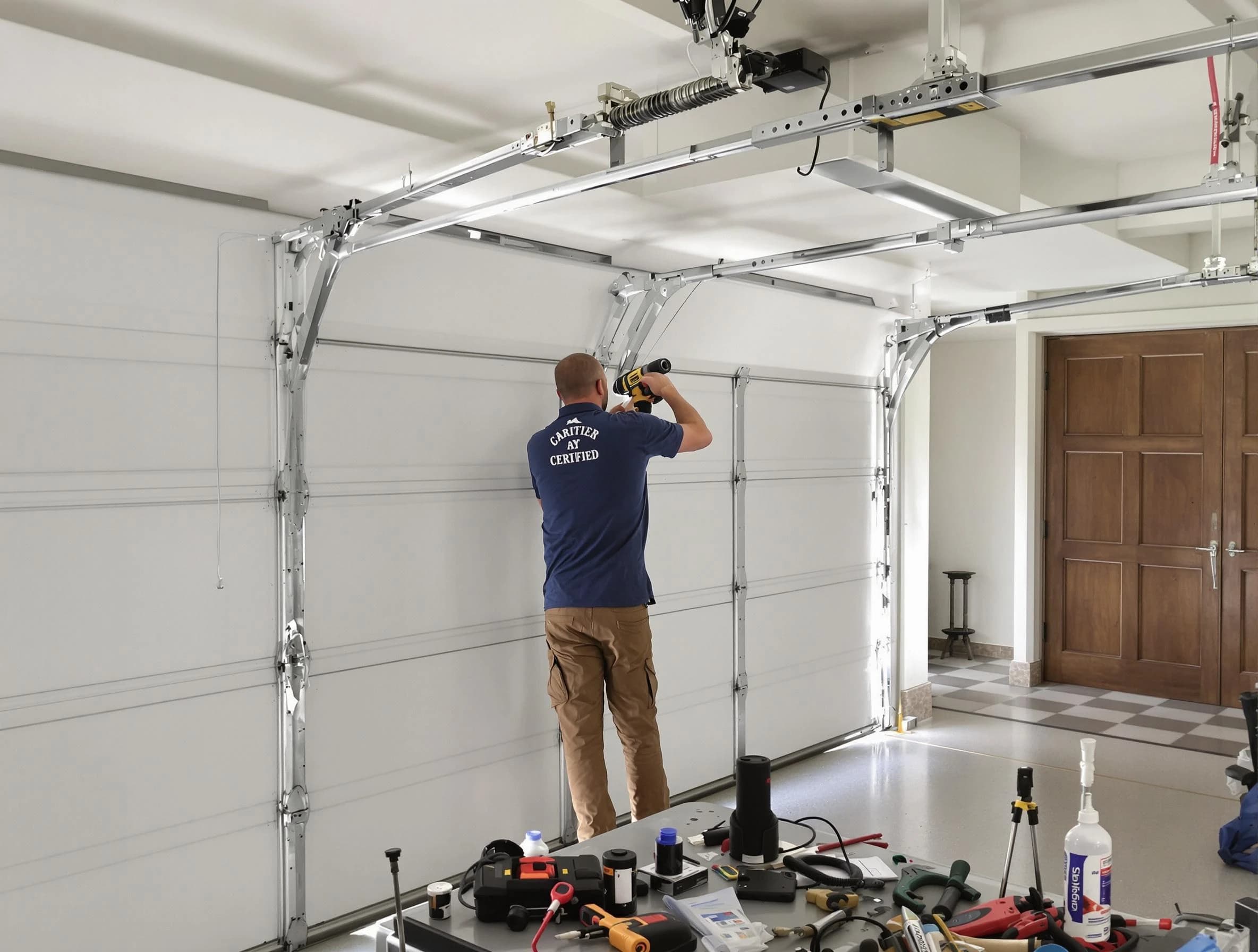Troy Garage Door Repair certified technician performing precision garage door repair in Troy