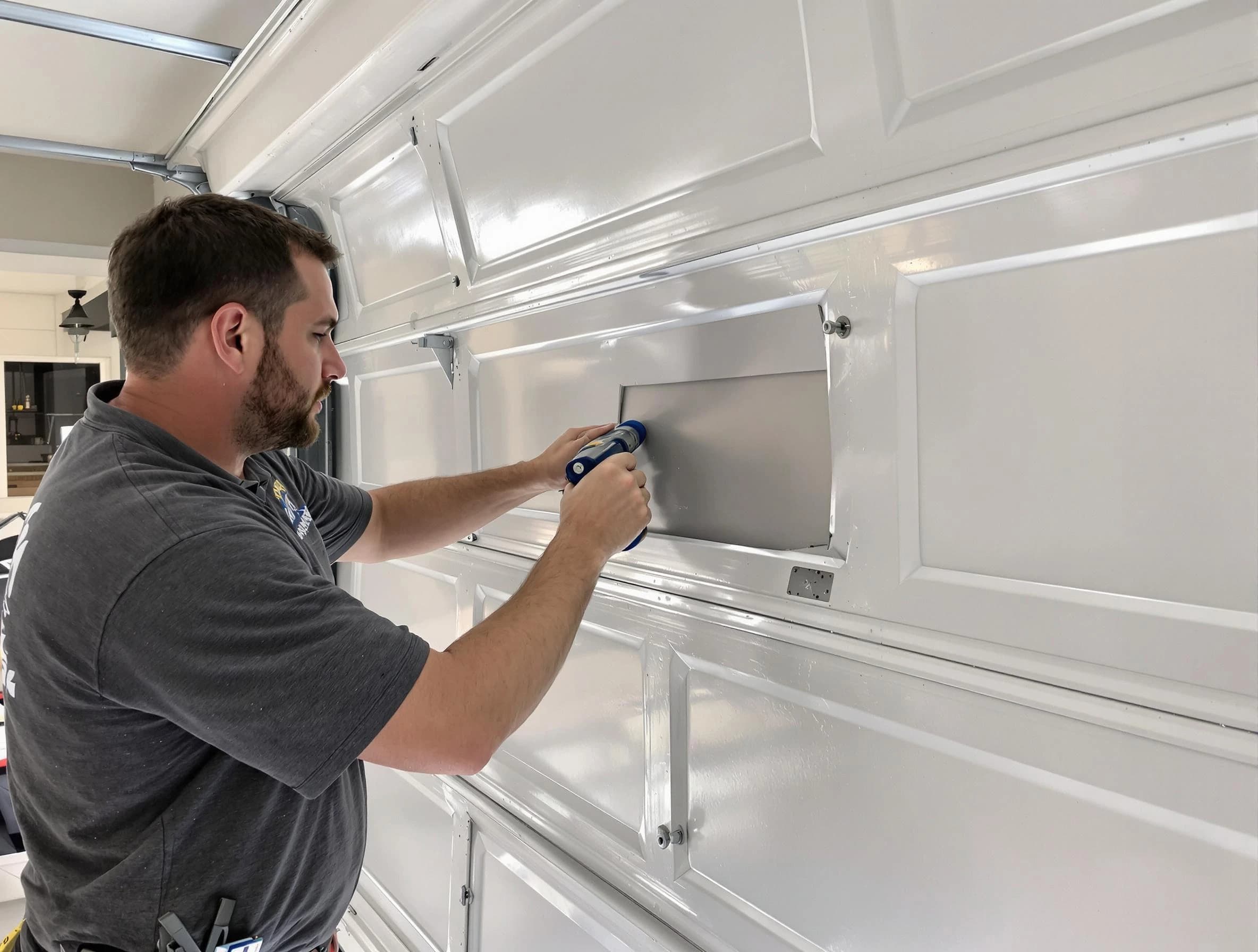Garage door panel repair by Troy Garage Door Repair in Troy