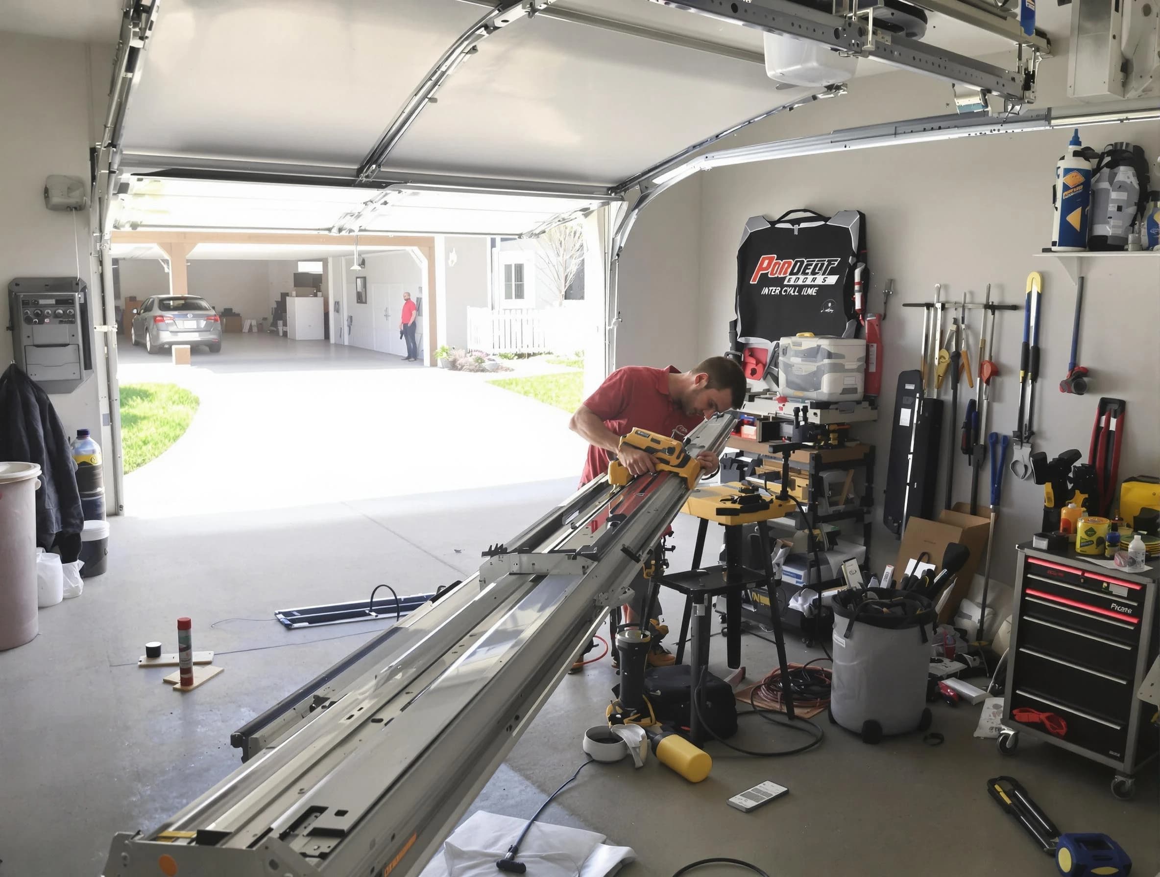 Troy Garage Door Repair expert performing track repair in Troy