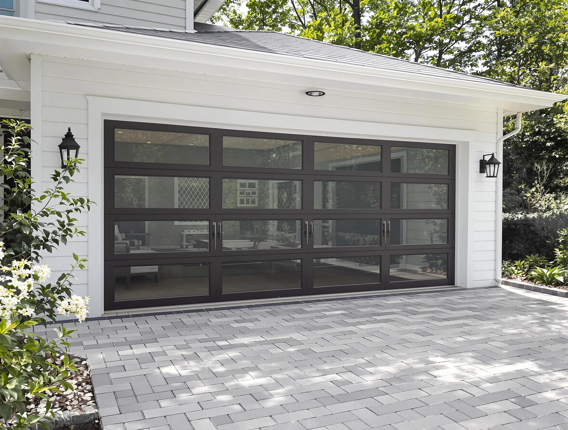 Troy Garage Door Repair design specialist presenting custom garage door options to Troy homeowner