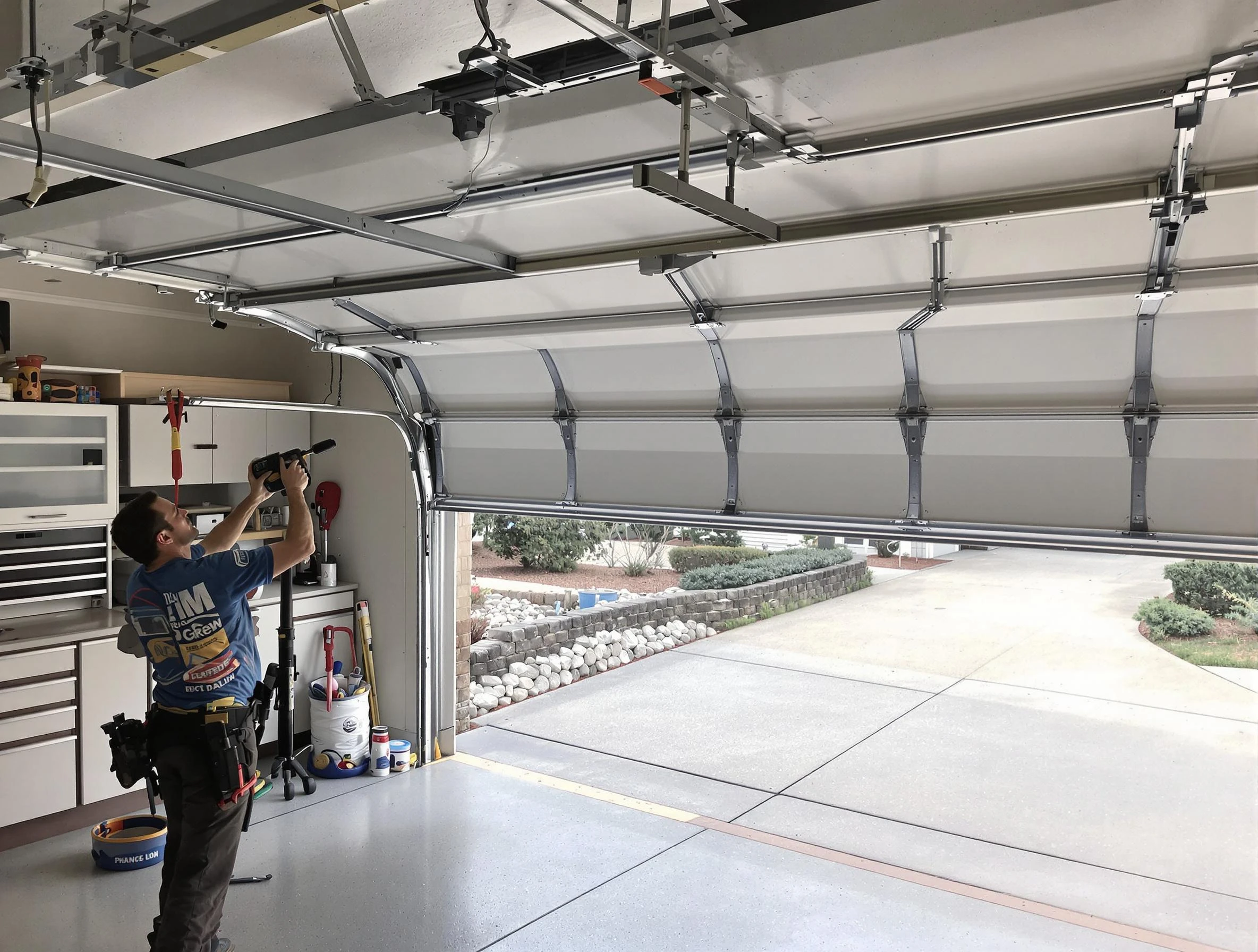 Garage door track repair service by Troy Garage Door Repair in Troy